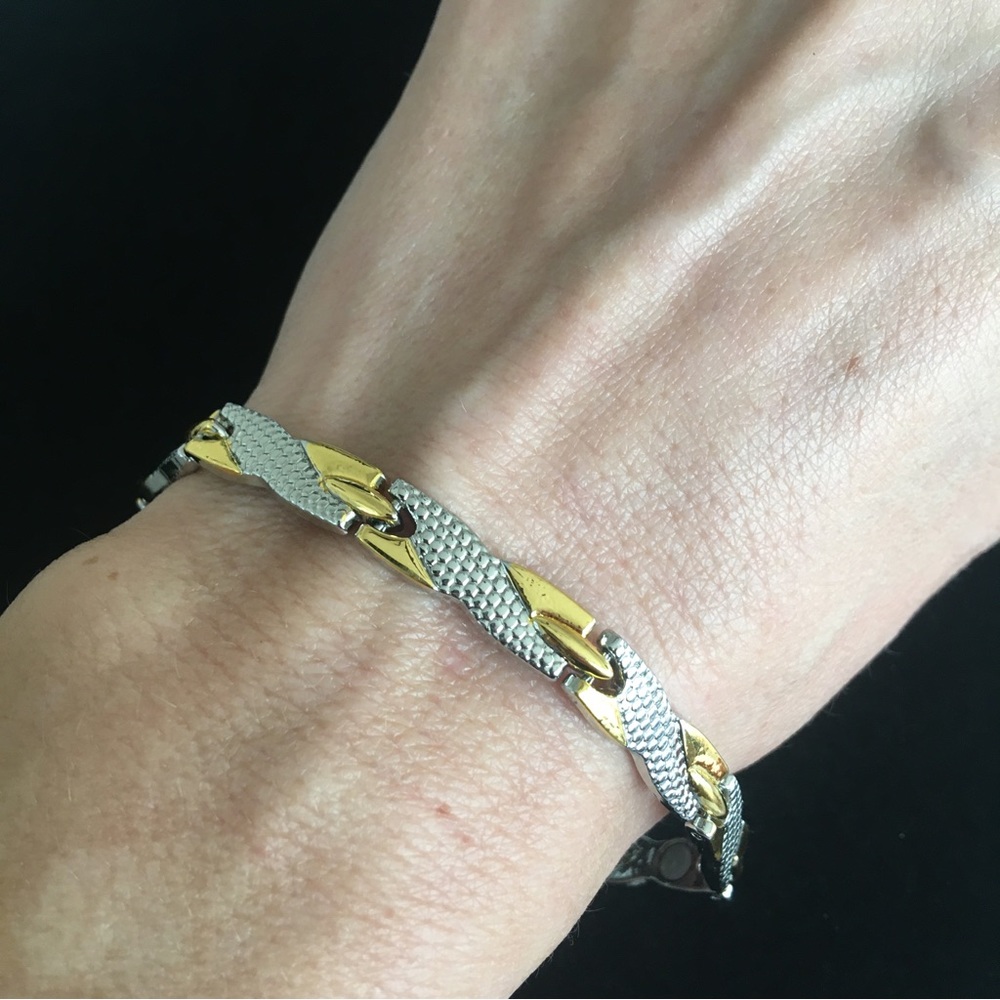 Gold and Silver Tone Magnetic Bracelet